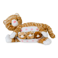 Cuddly toy mom cat & babies