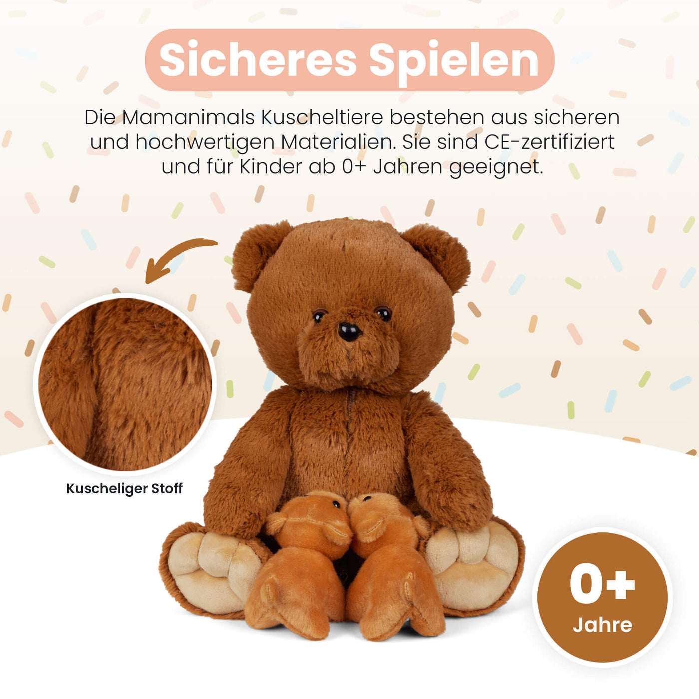 Mamanimals Kuscheltier Bär ab 0 Jahren