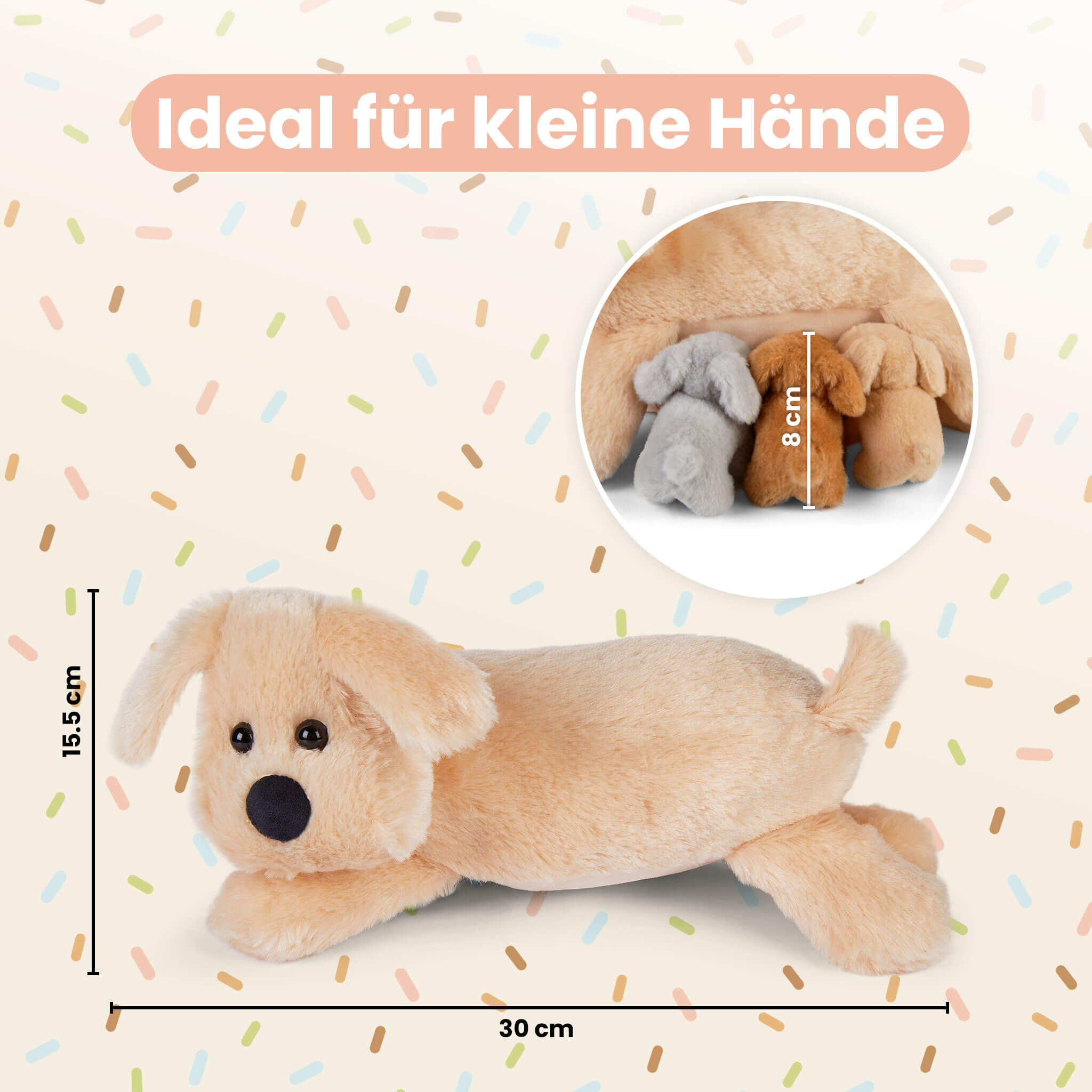 Mamanimals Kuscheltier Hund Dimensionen