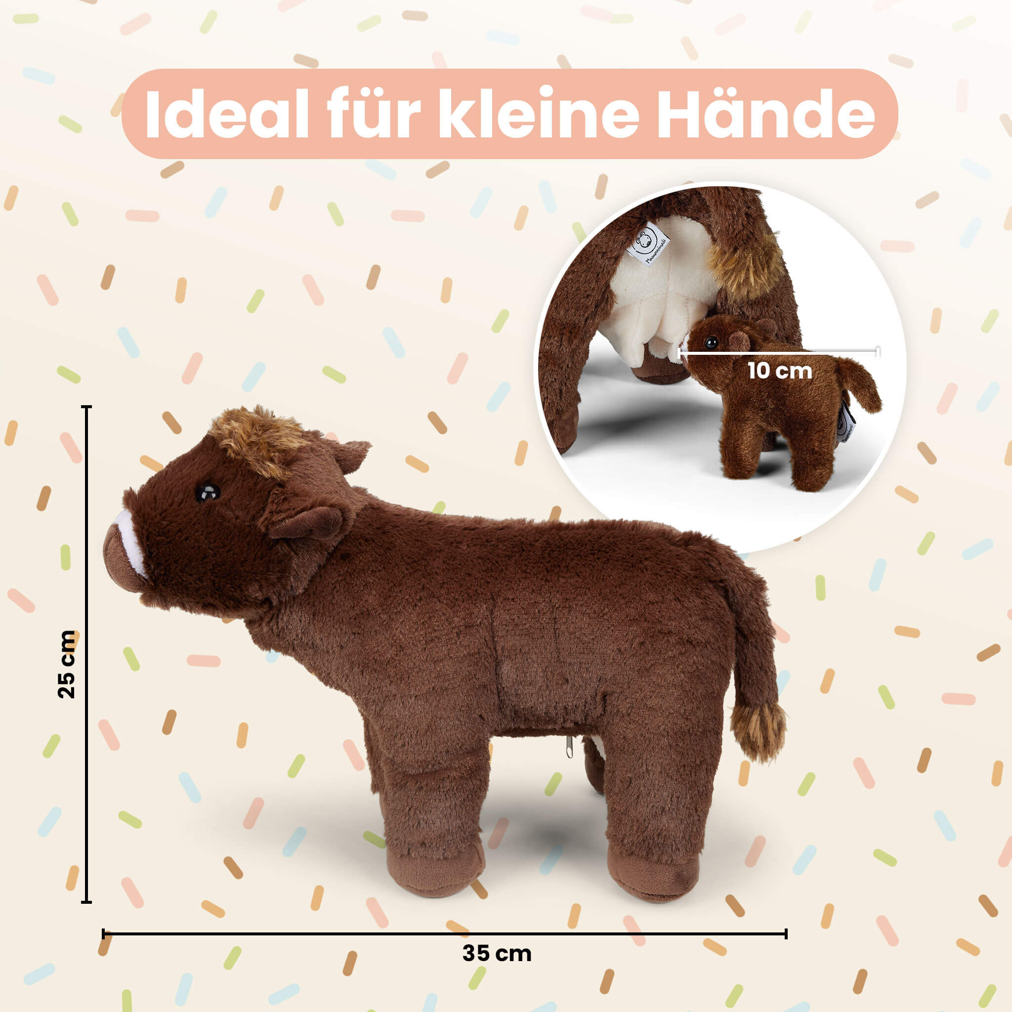 Mamanimals Kuscheltier Kuh Dimensionen