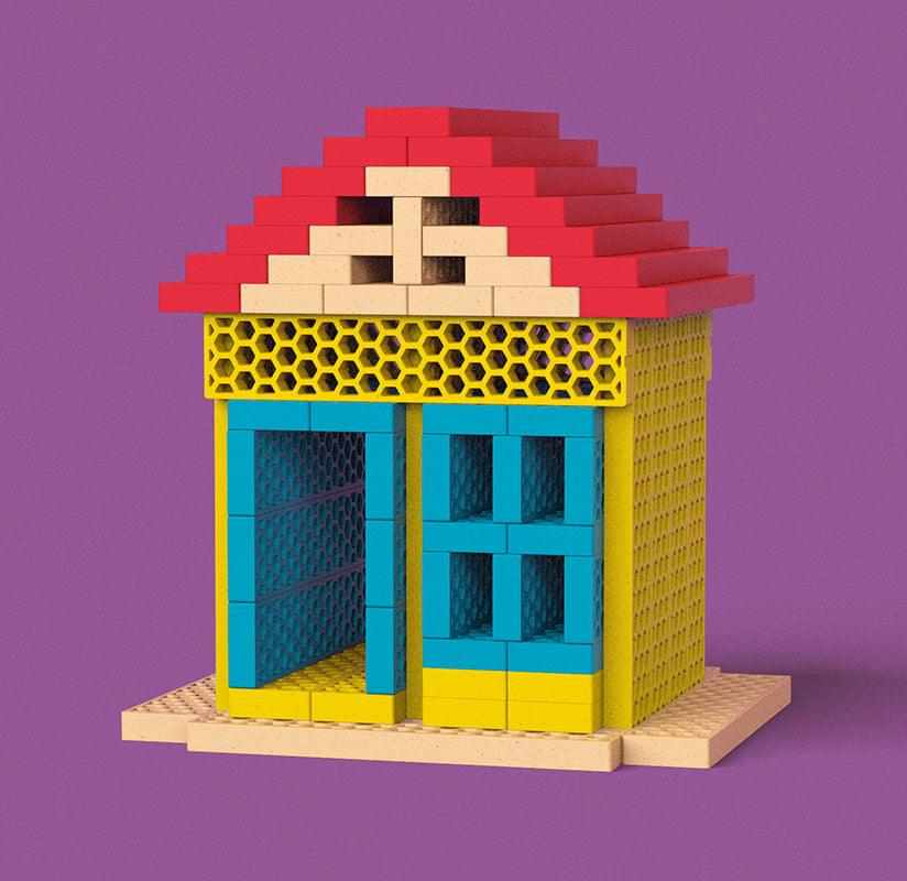 "Multi-Mix" fun box with 200 building blocks