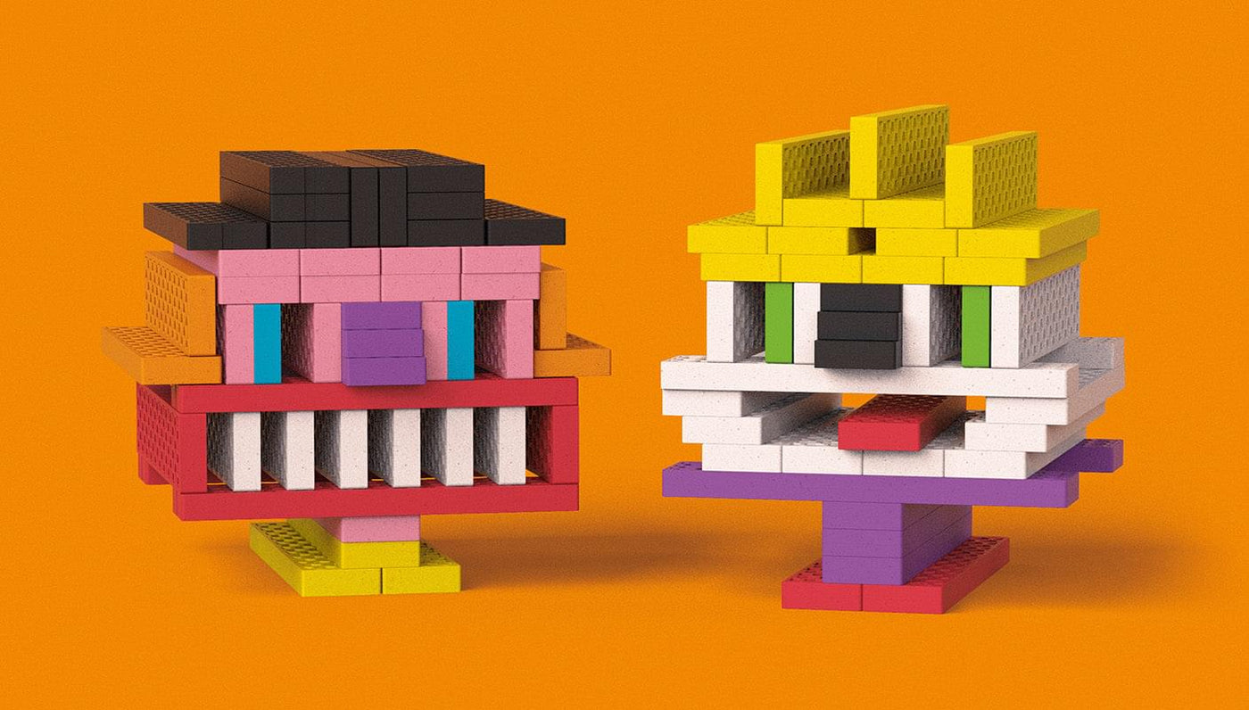 "Multi-Mix" fun box with 200 building blocks