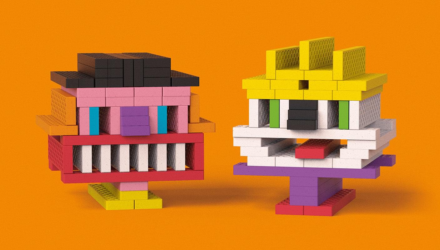 "Multi-Mix" fun box with 200 building blocks