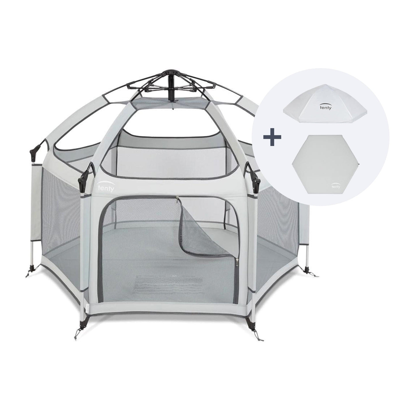 Mobiles Baby Laufgitter Set (Faltbar) inkl. Matte & Dach