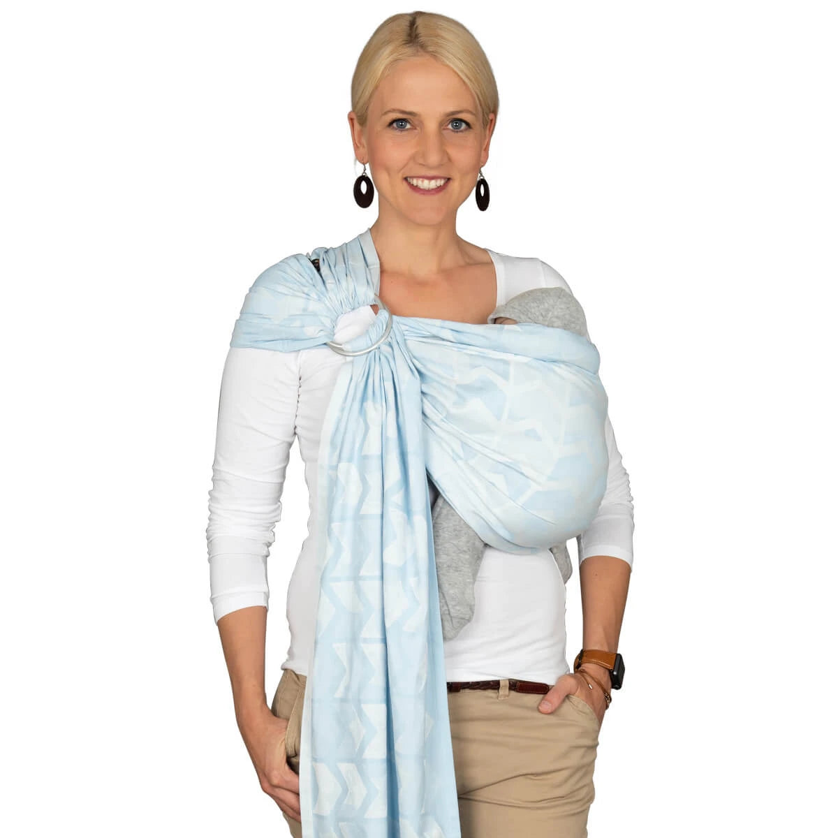 Babytrage Ring-Sling Amsterdam aqua von Hoppediz