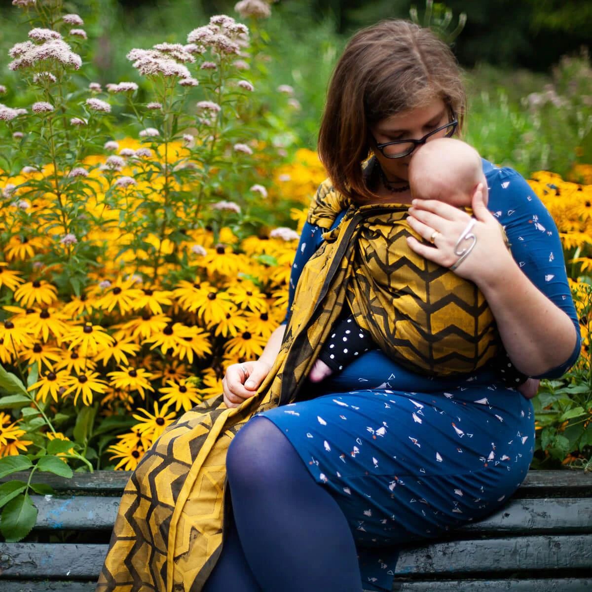 Babytrage Ring-Sling Amsterdam yellow von Hoppediz