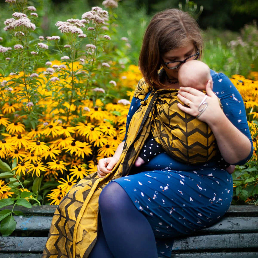 Babytrage Ring-Sling Amsterdam yellow von Hoppediz