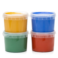 Set of 4 Vegan Finger Paints - Yellow, Green, Red &amp; Blue