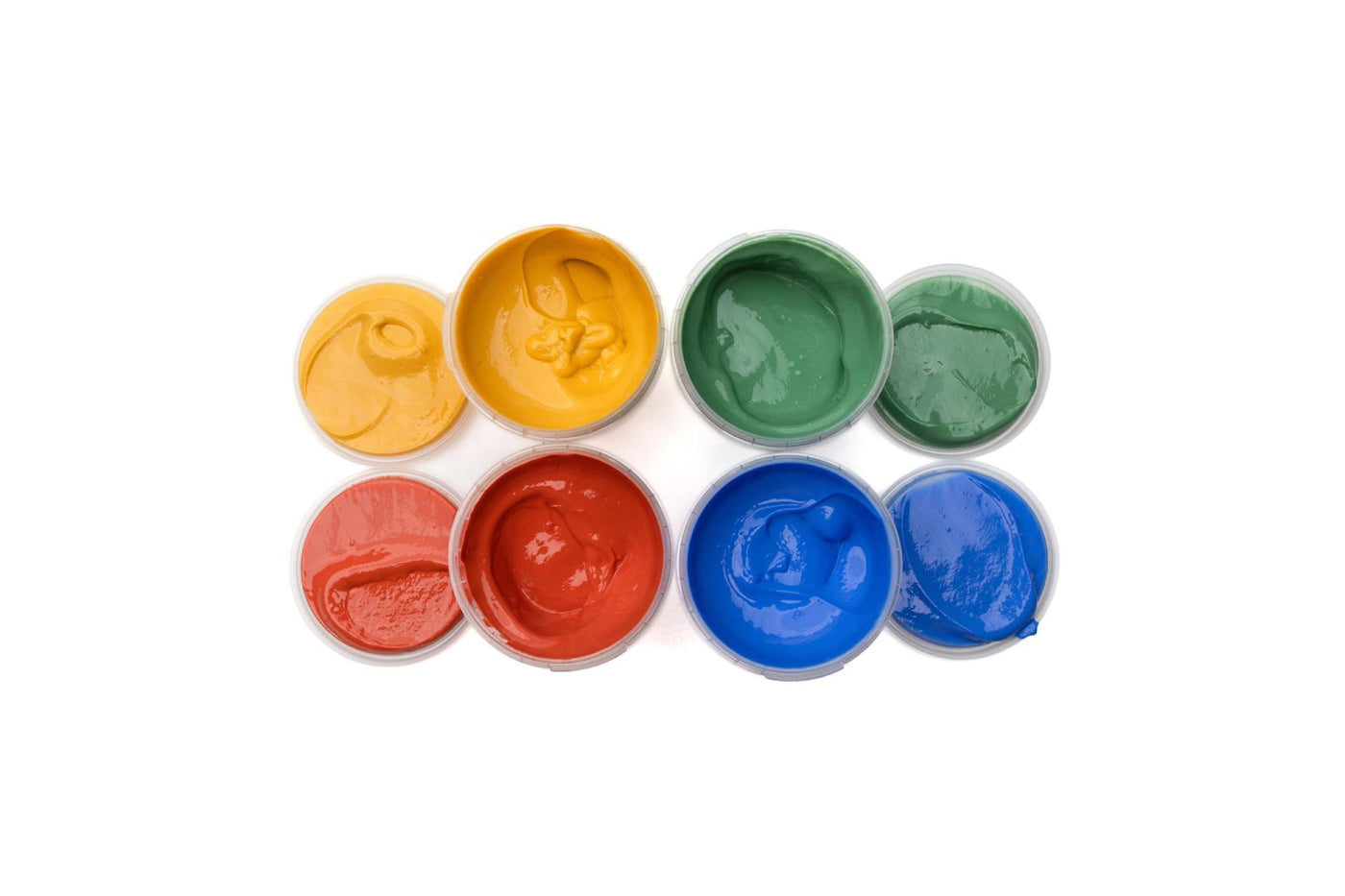 Vegane Fingerfarben im 4er Set – Gelb, Grün, Rot & Blau